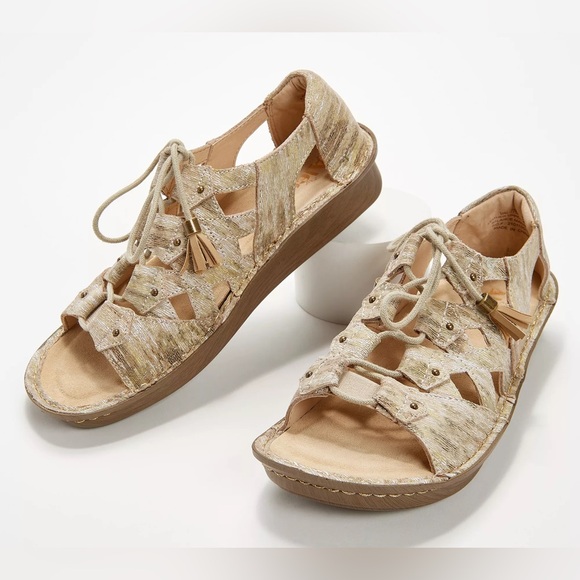 Shoes - Alegría Sand Valerie Gladiator Lace Up Leather Sandals Size 39/9